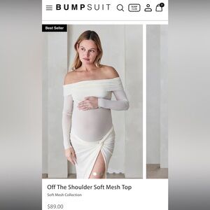 Bumpsuit Off The Shoulder Soft Mesh Top- White Ivory Size Medium